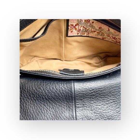 new Blush B-Lush ༄ Cavalier Leather + Fur Pouchette Clutch Handbag Bag ༄ Black - Picture 10 of 16